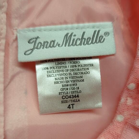 Jona Michelle Polk a dot Party Dress Tulle Ruffle Size 4T - Picture 5 of 5